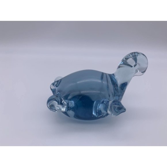 Turtle - Blue Glass Figurine / Paperweight - 3.25" x 2" - 5 Ounces - Picture 2 of 8